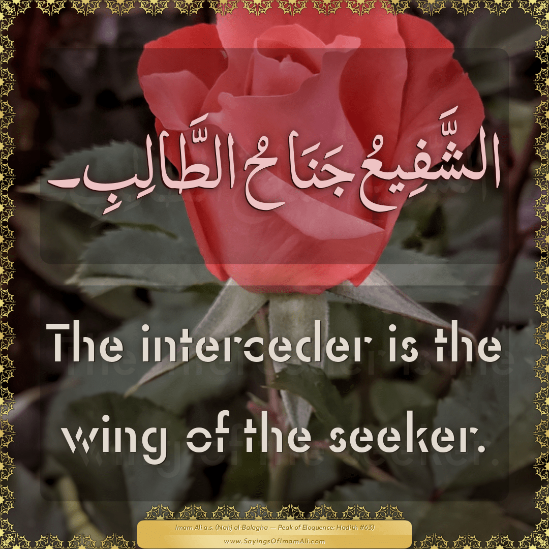 The interceder is the wing of the seeker.